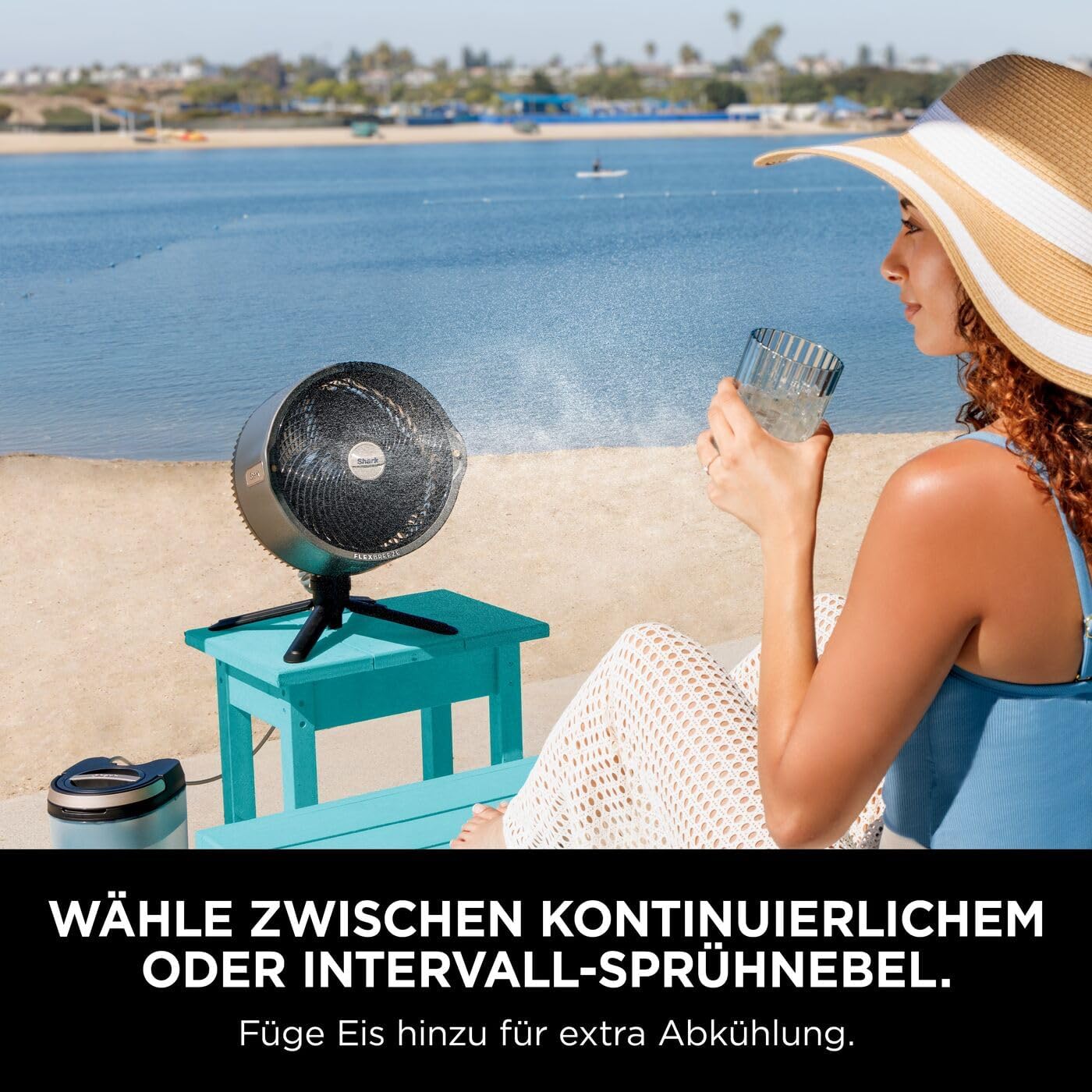 Shark FlexBreeze Pro Mist Akku-Ventilator für innen und außen + Geschenk 🎁